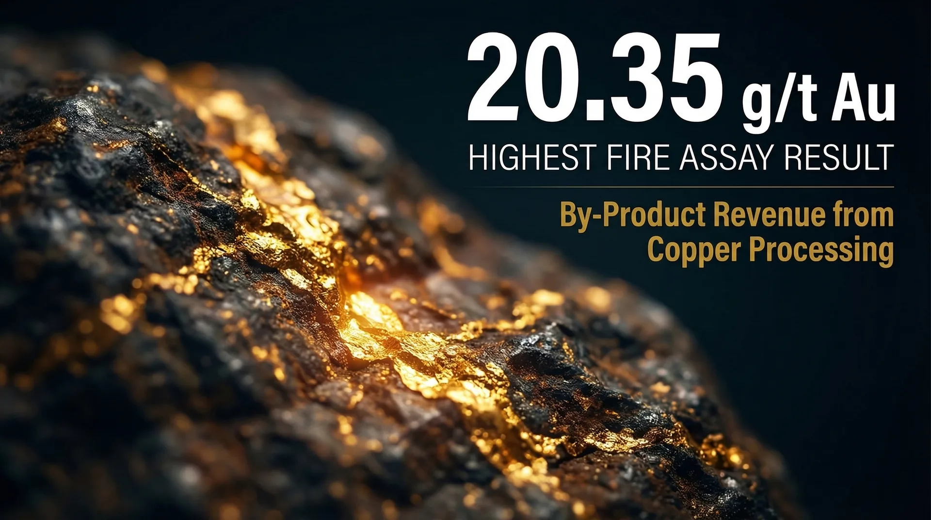 Gold — 20.35 g/t Au, Highest Fire Assay